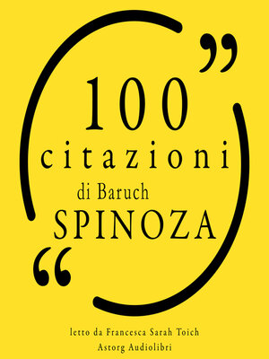 cover image of 100 citazioni di Baruch Spinoza